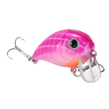 (pink) 1pc 5cm 8g Wobbler Fat Crankbait Fishing Lure Artificial Bass Hard Bait Fishing Tackle