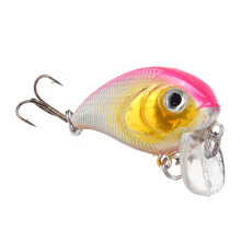 (yellow) 1pc 5cm 8g Wobbler Fat Crankbait Fishing Lure Artificial Bass Hard Bait Fishing Tackle