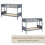 (Grey) Gemini Pine Bunk Bed High Sleeper - Detachable 6