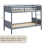 (Grey) Gemini Pine Bunk Bed High Sleeper - Detachable 7