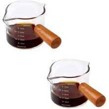 2pcs Espresso Shot Glass 75ml Double Spout Mini Measuring Cup Espresso Cup Accessories