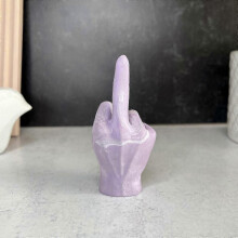 (Purple) Ring Holder Middle Finger, Funny Middle Finger Jewelry Display Stand, Middle Finger Sculpture Decor, Resin Hand Gesture Desk Statues