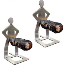 (2Pcs) Stainless Steel BBQ Sausage Holder, 2024 New Funny Metal Sausage Holder for Grilling, Reusable BBQ Hot Dog Roaster Rack For Outdoor