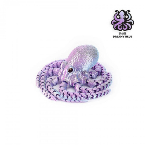 (21Cm Octopus Phantom Blue) 3D Printing    Octopus Fish Tank Landscape Decoration Octopus Movable Integrated Joint Creative Hand Office