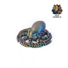 (21Cm Octopus Colorful No. 1) 3D Printing    Octopus Fish Tank Landscape Decoration Octopus Movable Integrated Joint Creative Hand Office