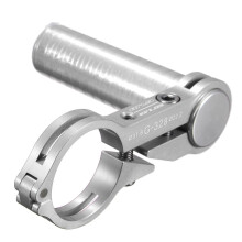 (Silver) Bike Handlebar Extended Bracket Bike Headlight Mount Bar Flashlight Support Rack Alloy Fiber Stand