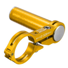(Yellow) Bike Handlebar Extended Bracket Bike Headlight Mount Bar Flashlight Support Rack Alloy Fiber Stand