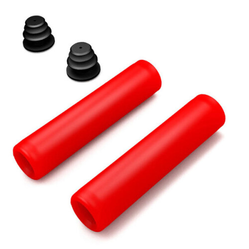 (Red) Silicone Bike Handlebar Cover Soft Shock Absorption Handlebar Protector For 22mm Diameter Handlebar 2