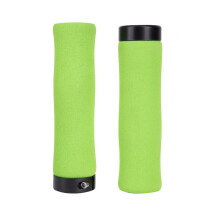 (Green) Durable Shockproof Anti-slip Soft Lightweight Single-sided Locking Sponge 1 Pair x Bicycle Grip Mountain Bikes Grip