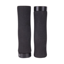 (Black) Durable Shockproof Anti-slip Soft Lightweight Single-sided Locking Sponge 1 Pair x Bicycle Grip Mountain Bikes Grip