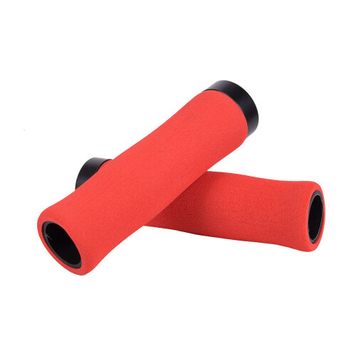 (Blue) Durable Shockproof Anti-slip Soft Lightweight Single-sided Locking Sponge 1 Pair x Bicycle Grip Mountain Bikes Grip 2