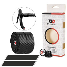 (Black) Bike Handlebar Tape Anti-slip Shock Absorption Handle Bar Tape Cycling Handle Accessories with Two Plug