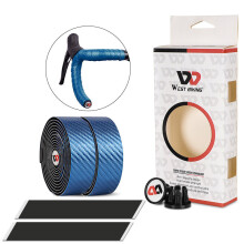 (Blue) Bike Handlebar Tape Anti-slip Shock Absorption Handle Bar Tape Cycling Handle Accessories with Two Plug