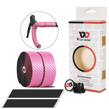 (Pink) Bike Handlebar Tape Anti-slip Shock Absorption Handle Bar Tape Cycling Handle Accessories with Two Plug