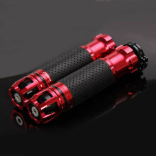 (Red) 7/8 inch 22mm Motorcycle Refit Throttle Handlebar Grip Aluminum Alloy Rotatable