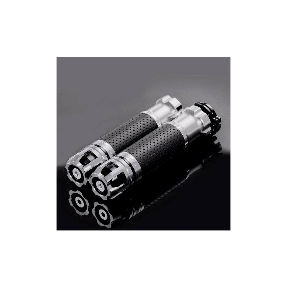 (White) 7/8 Inch 22Mm Motorcycle Refit Throttle Handlebar Grip Aluminum Alloy Rotatable White 8727971666678