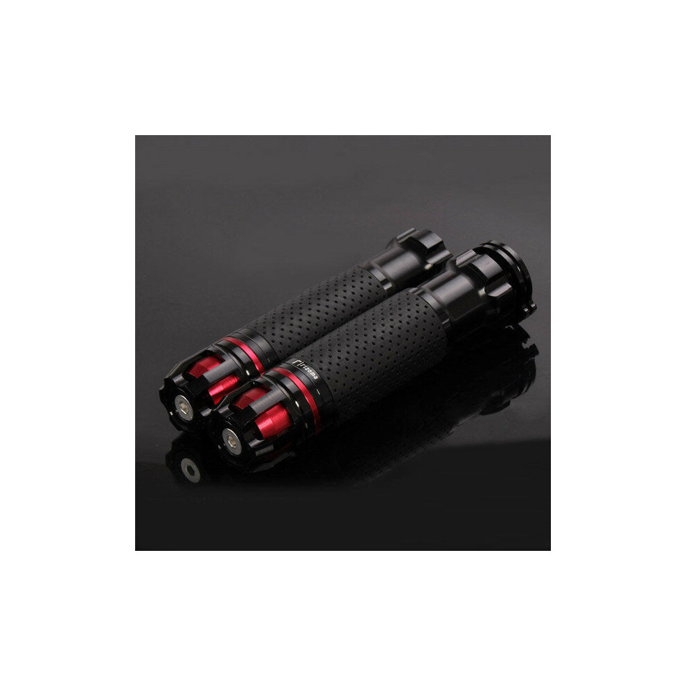 (Black) 7/8 Inch 22Mm Motorcycle Refit Throttle Handlebar Grip Aluminum Alloy Rotatable Black 8727971666685
