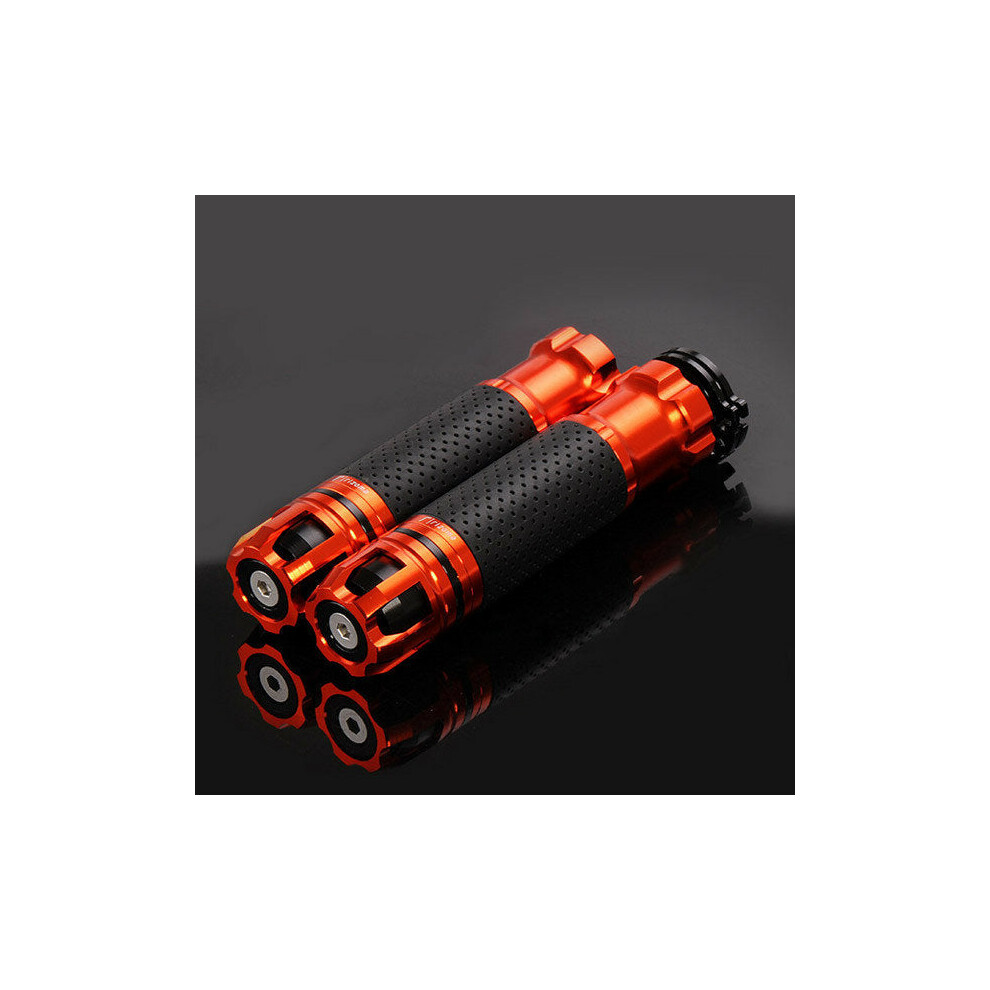 (Orange) 7/8 Inch 22Mm Motorcycle Refit Throttle Handlebar Grip Aluminum Alloy Rotatable Orange 8727971666692