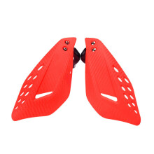 (Red) 7/8 "22mm 7 Color Universal Motorcycle Double-sided Carbon Fiber Anti-fall Hand Guards Protect The Brake Lever Windshield Handle Device