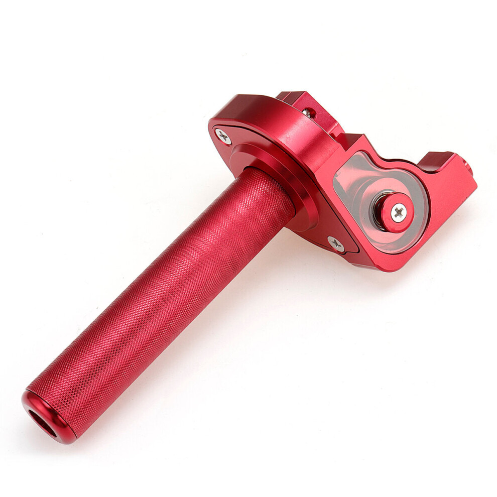 (Red) 22Mm 7/8" Throttle Twist Grip Handlebar Anodized Aluminum Dirt Pit Bike Universal Red 8727971668900