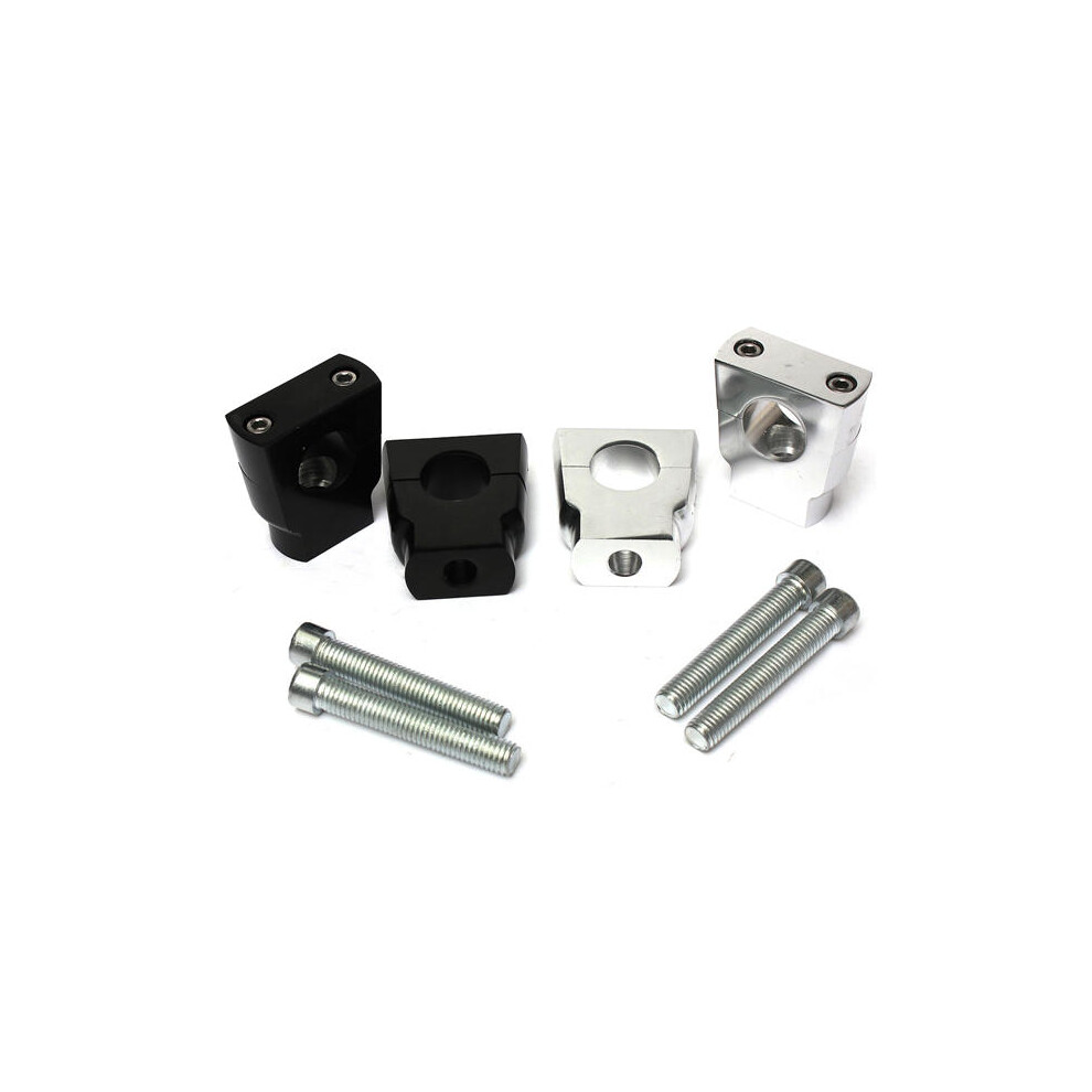 (Black) Motorcycle Bike 7/8Inch 22Mm Aluminium Handlebar Mount Mounting Risers Clamp Black 8727971663424