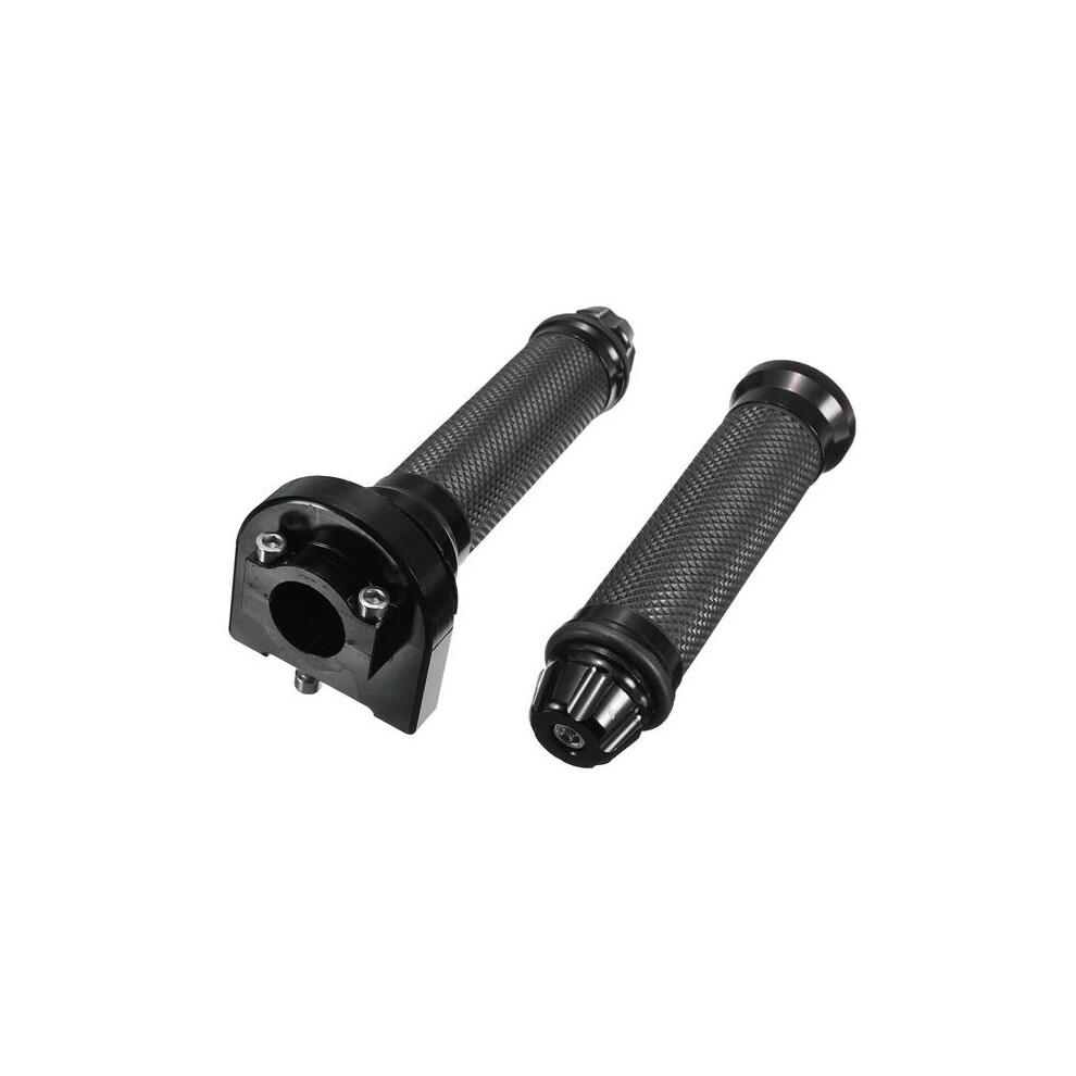 (Black) 22Mm Cnc Aluminum Throttle Tube Handbar Grips For Motorcycle Dirt Bike Black 8727971668658