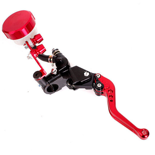 (Left) Red Universal Motorcycle Brake Clutch Lever Master Cylinder 1