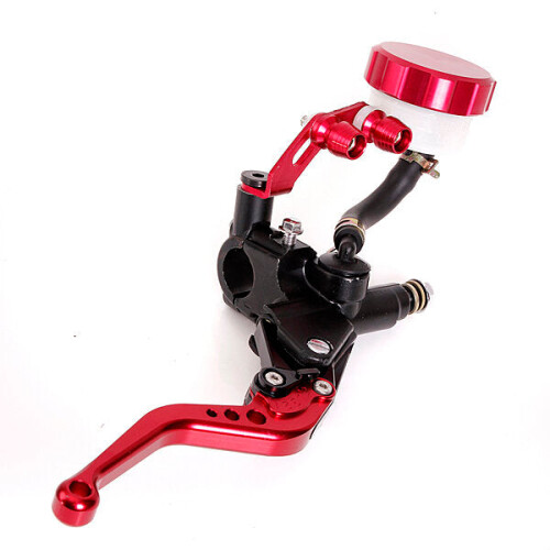 (Left) Red Universal Motorcycle Brake Clutch Lever Master Cylinder 2