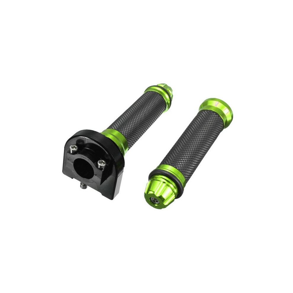 (Green) 22Mm Cnc Aluminum Throttle Tube Handbar Grips For Motorcycle Dirt Bike Green 8727971668696