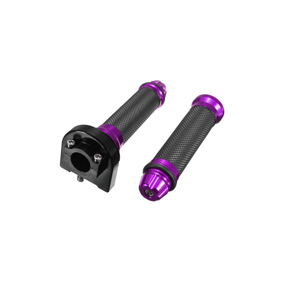 (Purple) 22Mm Cnc Aluminum Throttle Tube Handbar Grips For Motorcycle Dirt Bike Purple 8727971668726