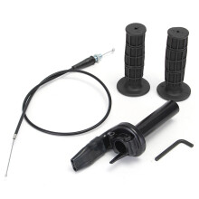 (Black) 7/8inch Pull Push Throttle Assembly with Grip Cables For Off-road Motorcycle