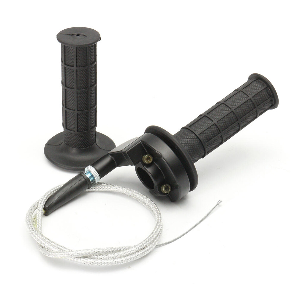 7/8Inch 22Mm Handlebar Hand Grip With Throttle Cable Motorcycle Bike Universal Black 8727971666104