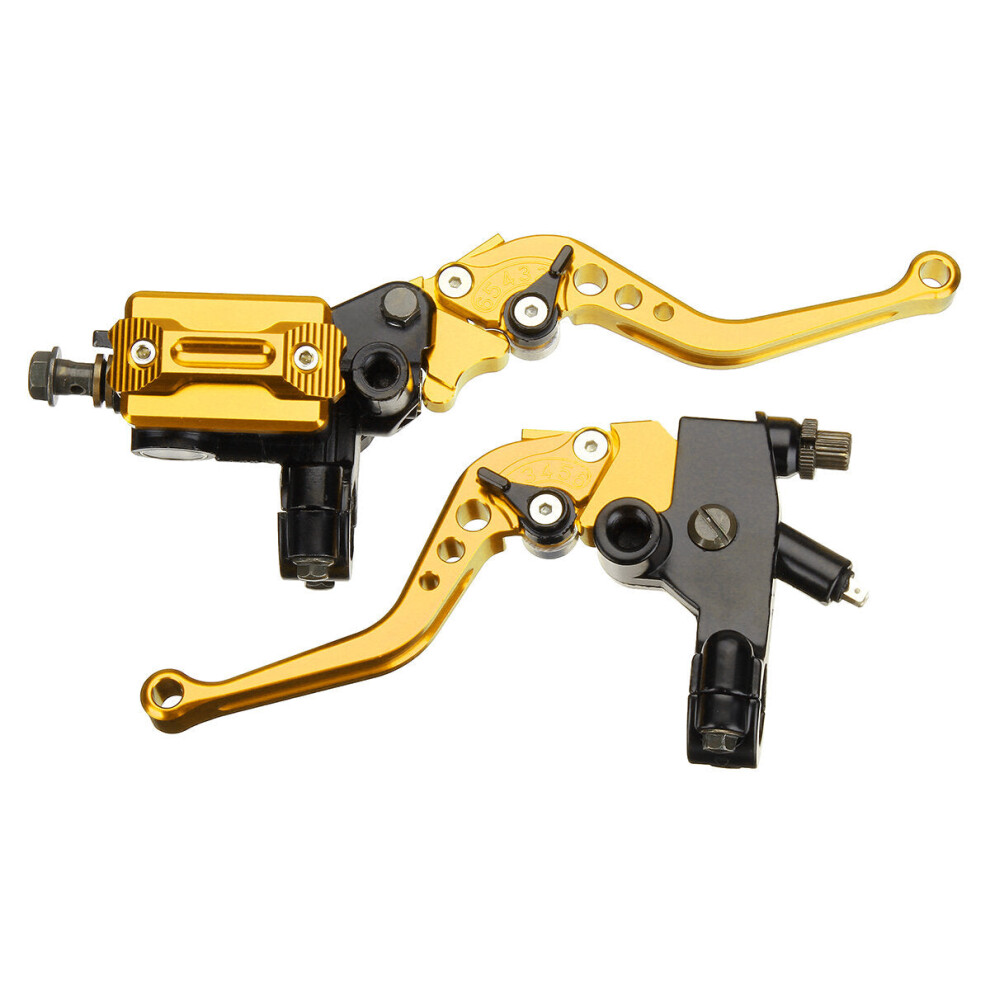 (Gold) Cnc Billet Brake Clutch Levers For Kawasaki Klx450r Gold 8727971664988