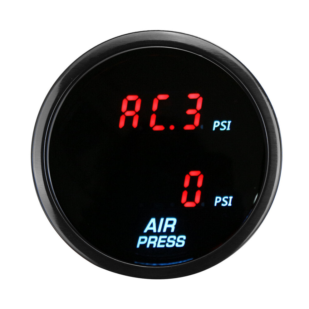 2'' 52Mm Dual Digital Air Pressure Gauge Psi Air Suspension Meter Led Red 9078193194968