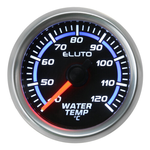 2" 52mm 40-120C Water Temperature Gauge Blue LED Black Face Car Meter + Sensor 1