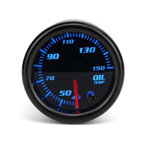 Universal 2'' 52mm 7 Colors LED Oil Temp Temperature Gauge Meter & Sensor 12V 2