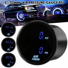 2" 52mm LED Dual Digital Air Pressure Gauge PSI Air Suspension Meter with Sensors