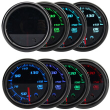Universal 2'' 52mm 7 Colors LED Oil Temp Temperature Gauge Meter & Sensor 12V