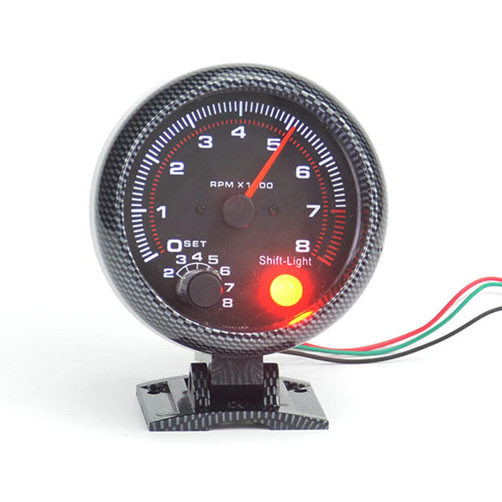 95Mm 3.75 Inch Car Tachometer Tacho Gauge Meter 0-8000 Rpm With Led Shift 12V Light 4250937591843