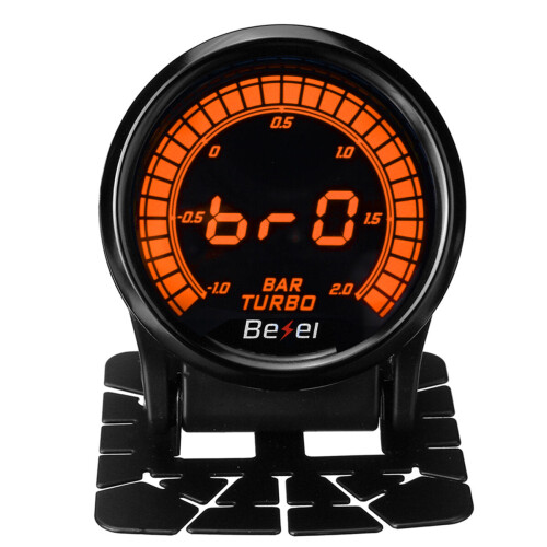 2'' 52mm Car Turbo Boost Pressure Gauge Meter Digital LED Display w/Sensor 2 BAR 1