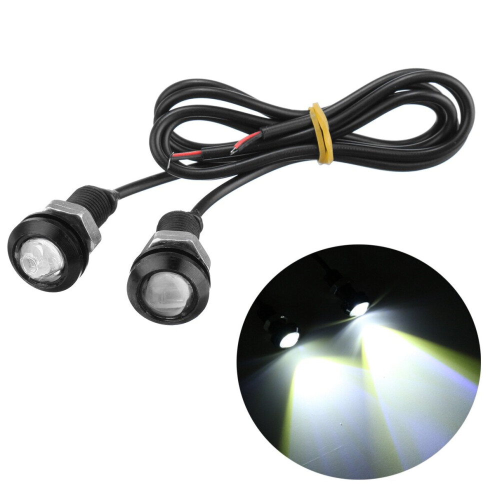 () 2Pcs 9W 12V Eagle Eye 18Mm Led Drl Daytime Running Backup Lights White/Light 3592643618164