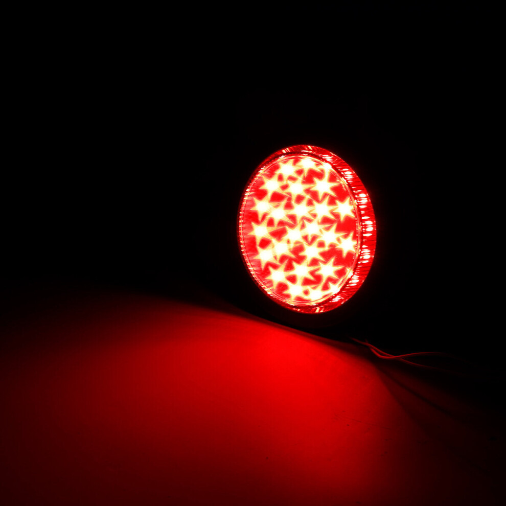 (Red) 4 Inch 24V 30 Led Brake Reverse Backup Tail Lights For Trailer Truck Lorry Boat Caravan/Rv Red 4250937580717