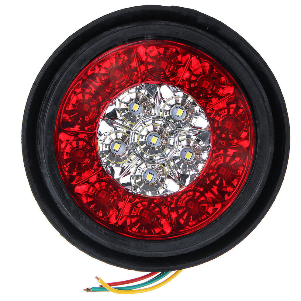 (&) 24V 16Leds Car Turn Signal Brake Stop Tail Lamp Waterproof Round White/Red/Light 3592643618256