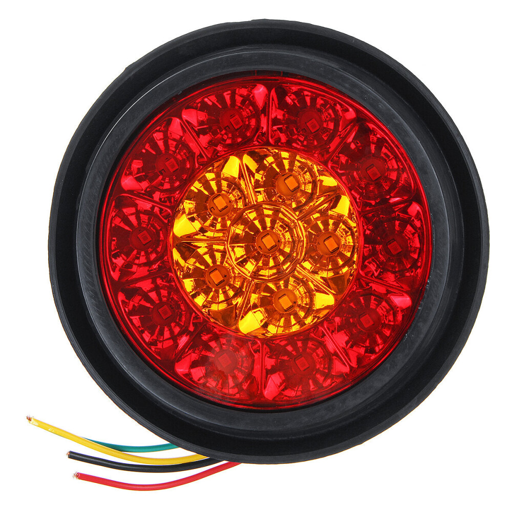 (&) 24V 16Leds Car Turn Signal Brake Stop Tail Lamp Waterproof Round Red/Yellow/Light 3592643618232
