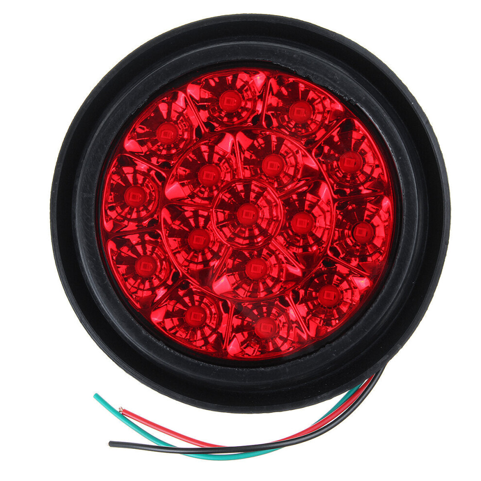 (Red&Red) 24V 16LEDs Car Turn Signal Light Brake Stop Tail Lamp Waterproof Round-image-OPC-PJFDMCX-NEW