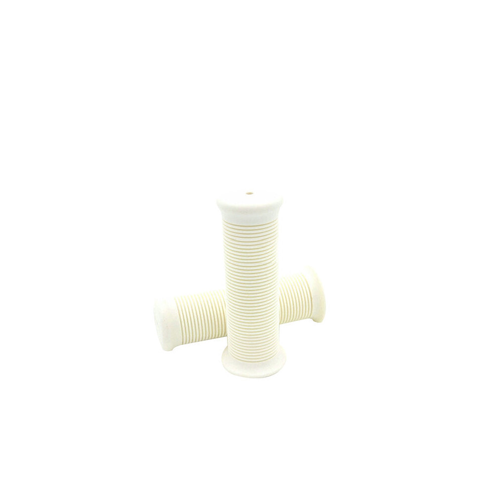 (White) 7/8 Inch 22Mm Motorcycle Handlebar Hand Grips Cafe Racer Bubber Clubman Custom Universal White 8727971666777