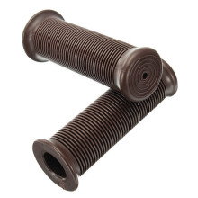 (Brown) 7/8 Inch 22mm Motorcycle Handlebar Hand Grips Cafe Racer Bubber Clubman Custom Universal
