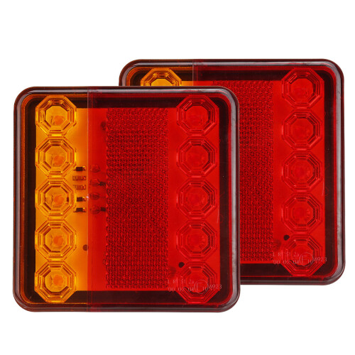 2pcs 12V/24V 10 LED Rear Tail Stop Brake Light Indicator For Boat Trailer Caravan Van 2
