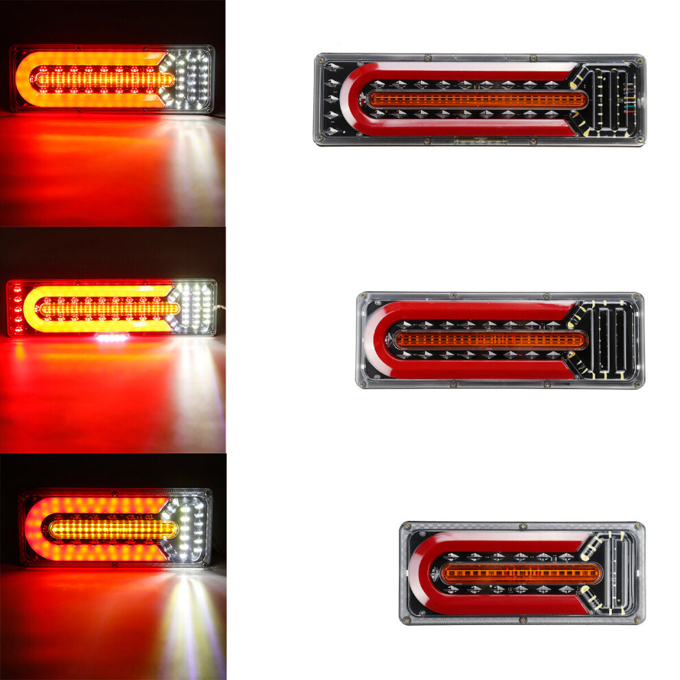 (41Cm) 2Pcs 24V Led Flow Steering Rear Tail Turn Signal Brake Reverse Lamp Traffic Foglamp For Trailer Truck Caravans Ute Campers Atv Light 4250937581042