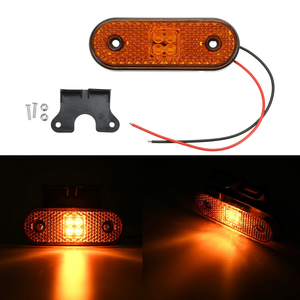 24V 4 Led Truck Side Marker Lights Turn Signals Lamps For Boat Tractor Rv 4250937581578